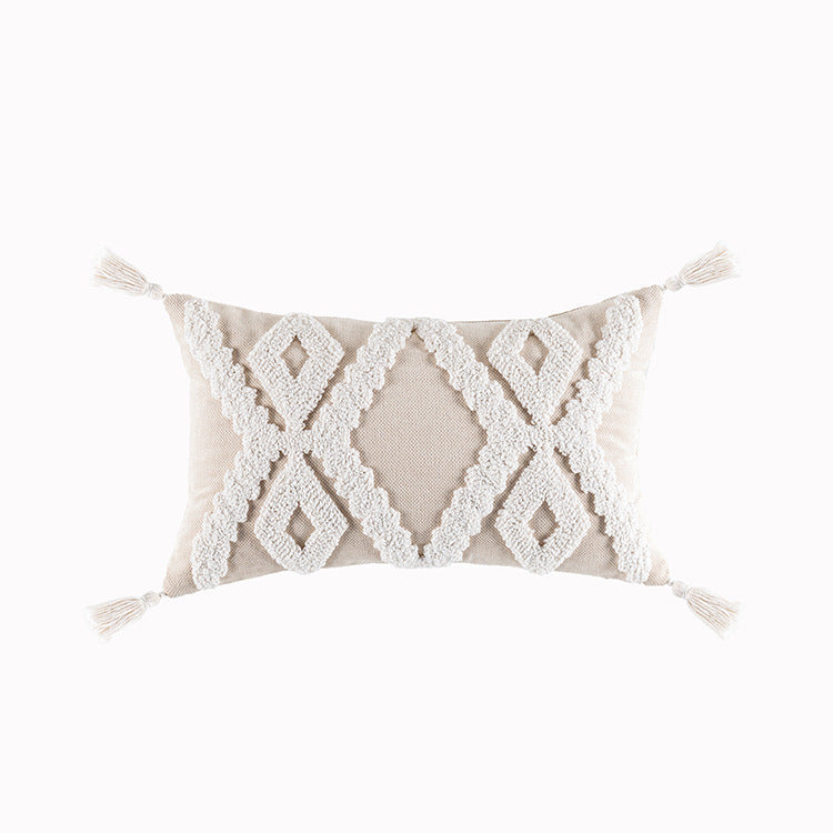 Cotton Pillowcase with Tassels – Boho Chic Cushion Cover | Anordis