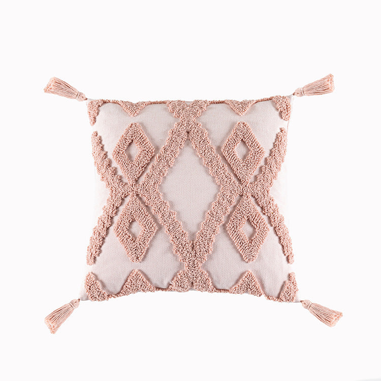 Cotton Pillowcase with Tassels – Boho Chic Cushion Cover | Anordis