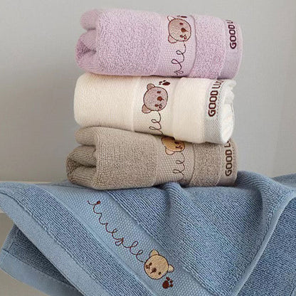 Bear Embroidery Cartoon Cotton Towel for Kids | LilBear