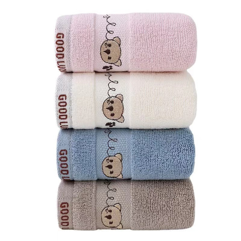 Bear Embroidery Cartoon Cotton Towel for Kids | LilBear