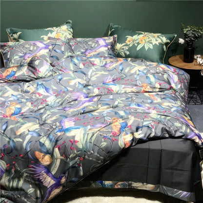 Bedding Set - Bird-Themed Duvet Cover and Pillowcases for Elegant Bedrooms | Nasima