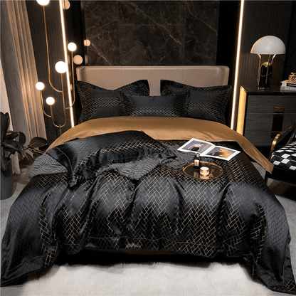 Egyptian Cotton Black Duvet Cover Set | Amirai