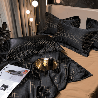 Egyptian Cotton Black Duvet Cover Set | Amirai