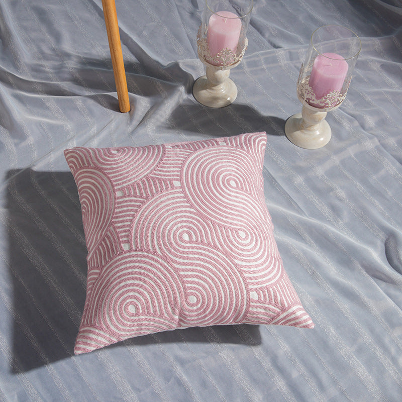 Geometric Cotton Embroidered Pillowcase | Alisia