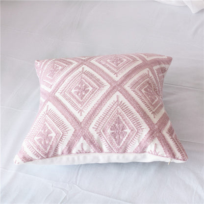 Geometric Cotton Embroidered Pillowcase | Alisia