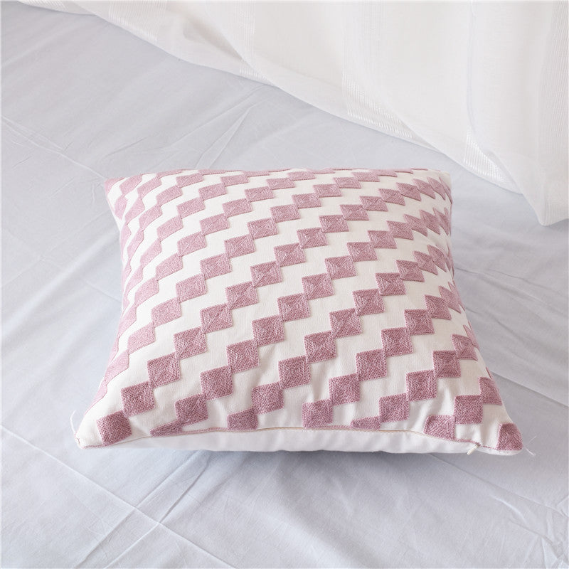 Geometric Cotton Embroidered Pillowcase | Alisia