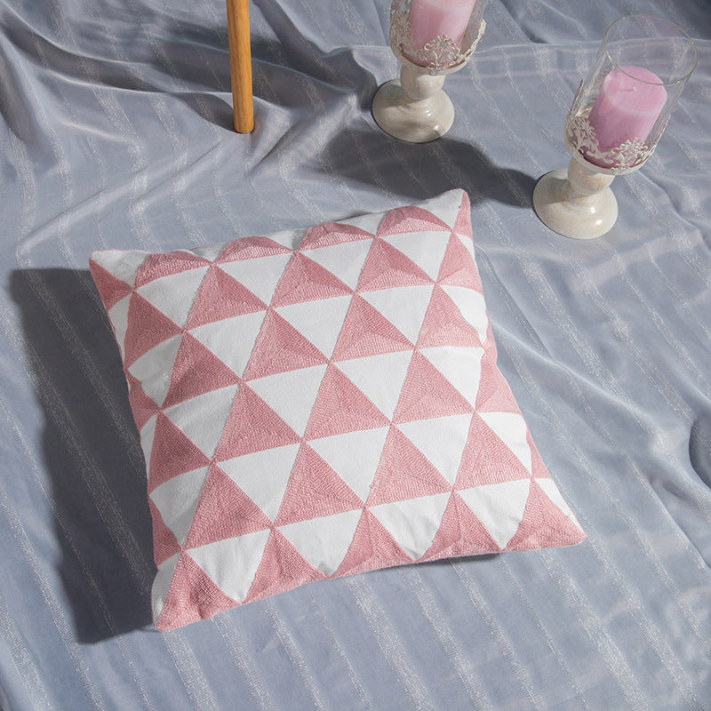 Geometric Cotton Embroidered Pillowcase | Alisia