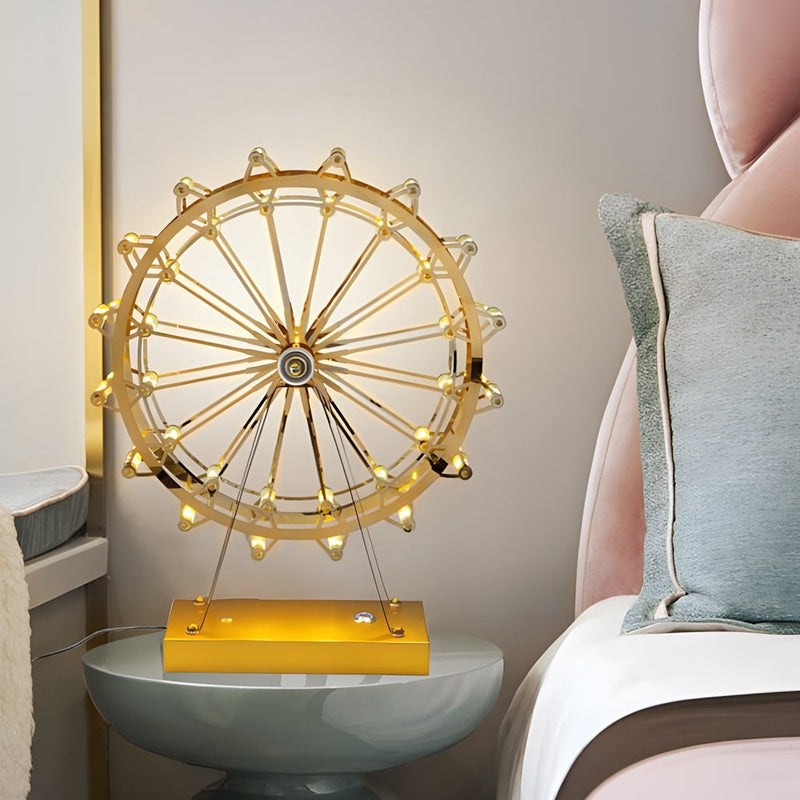 Gold Ferris Wheel LED Table Lamp with Touch Control - Decorative Lighting | Cyllen