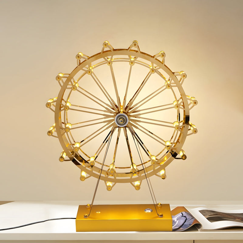 Gold Ferris Wheel LED Table Lamp with Touch Control - Decorative Lighting | Cyllen