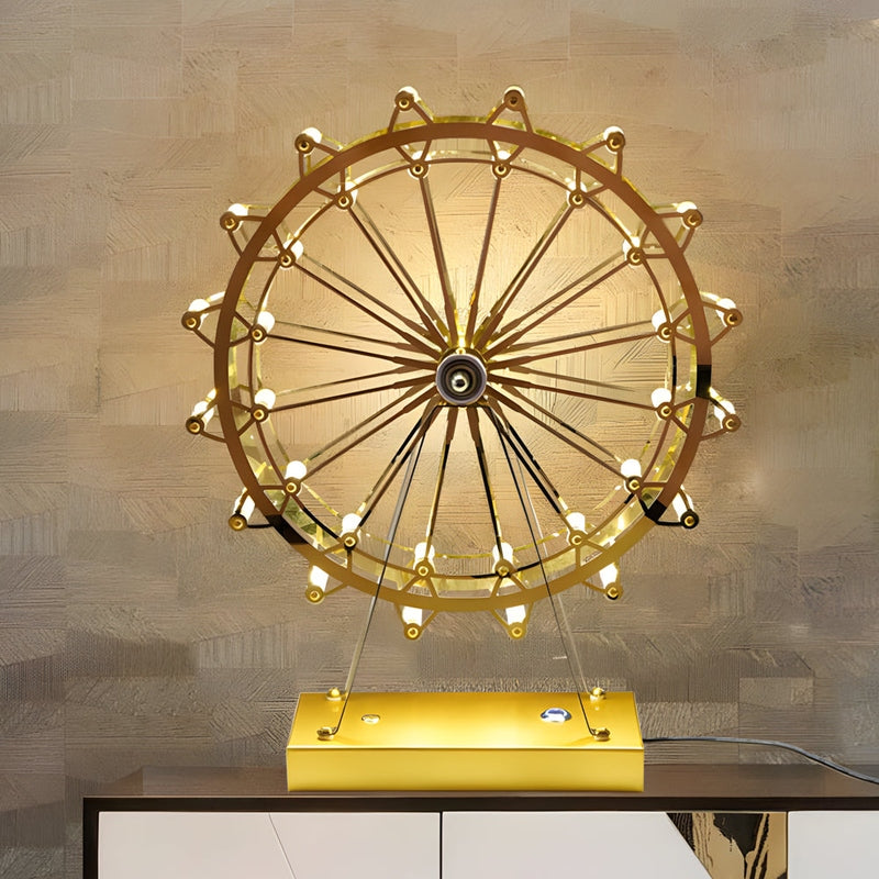 Gold Ferris Wheel LED Table Lamp with Touch Control - Decorative Lighting | Cyllen