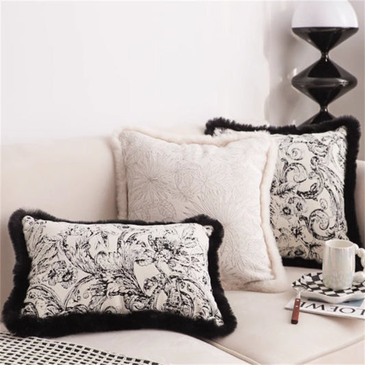 Jacquard Pillow Cover with Lumbar Support – Stylish & Comfortable | Albireo