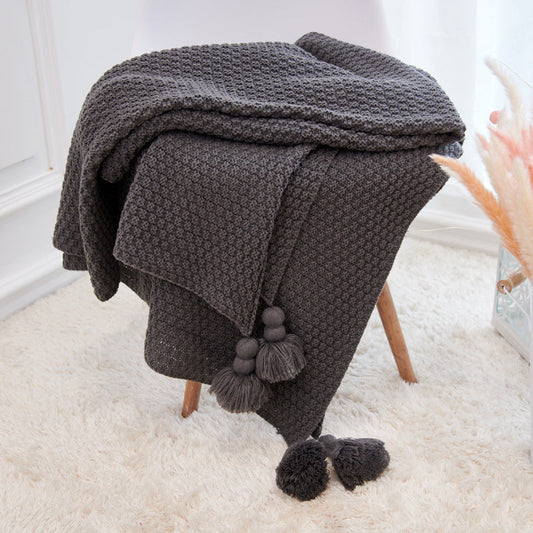 Knitted Blanket with Tassels | Talasa