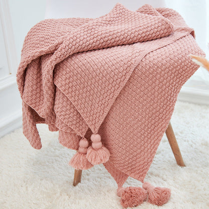 Knitted Blanket with Tassels | Talasa