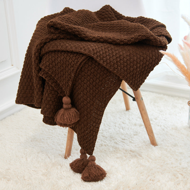 Knitted Blanket with Tassels | Talasa