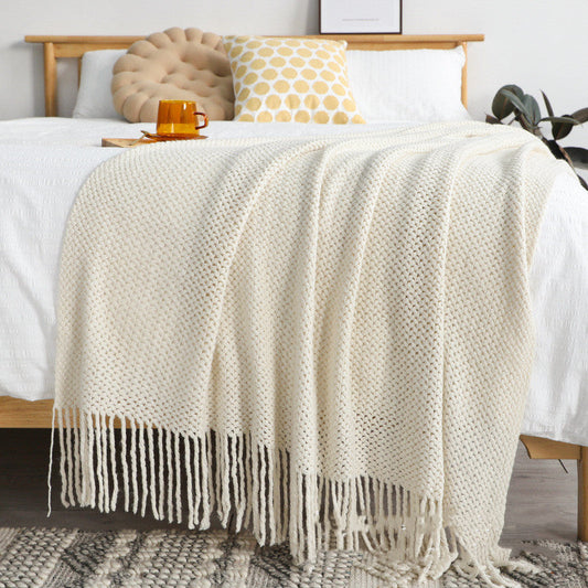 Knitted Tassel Blanket - Perfect Nordic Chenille for Cozy Living | Elrond