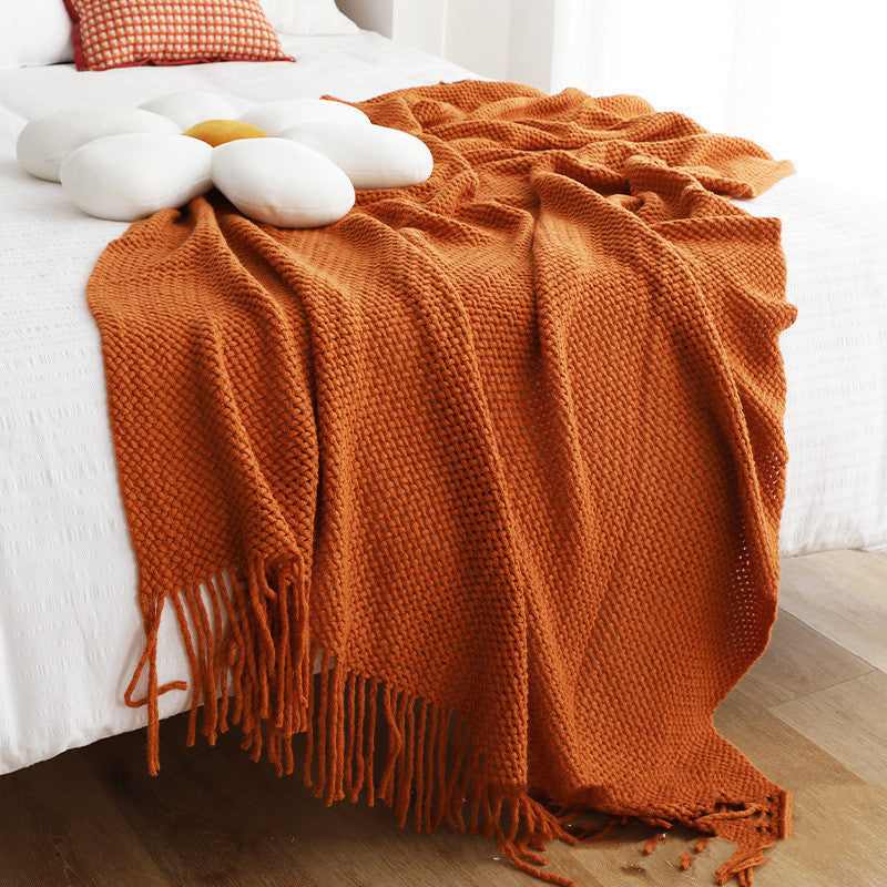 Knitted Tassel Blanket - Perfect Nordic Chenille for Cozy Living | Elrond