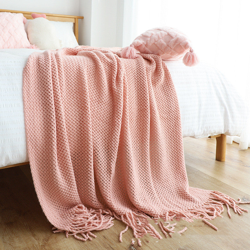 Knitted Tassel Blanket - Perfect Nordic Chenille for Cozy Living | Elrond