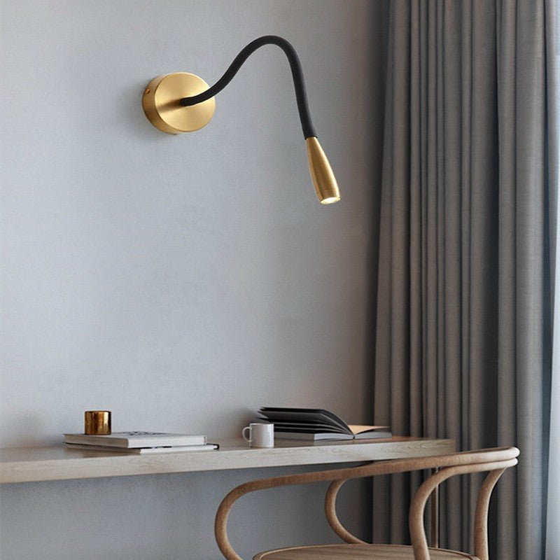 Modern Wall-Mounted LED Copper Lamp for Bedside & Living Spaces | Lumina