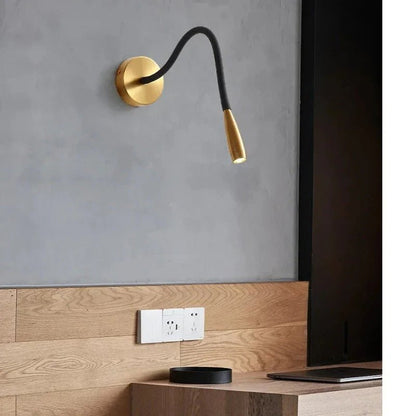 Modern Wall-Mounted LED Copper Lamp for Bedside & Living Spaces | Lumina