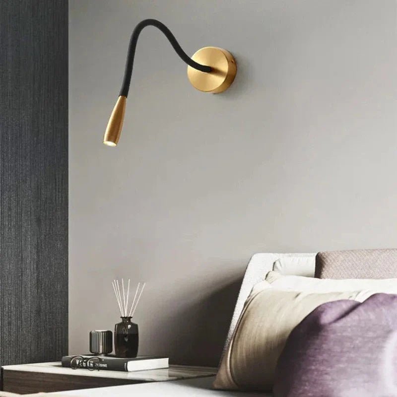 Modern Wall-Mounted LED Copper Lamp for Bedside & Living Spaces | Lumina