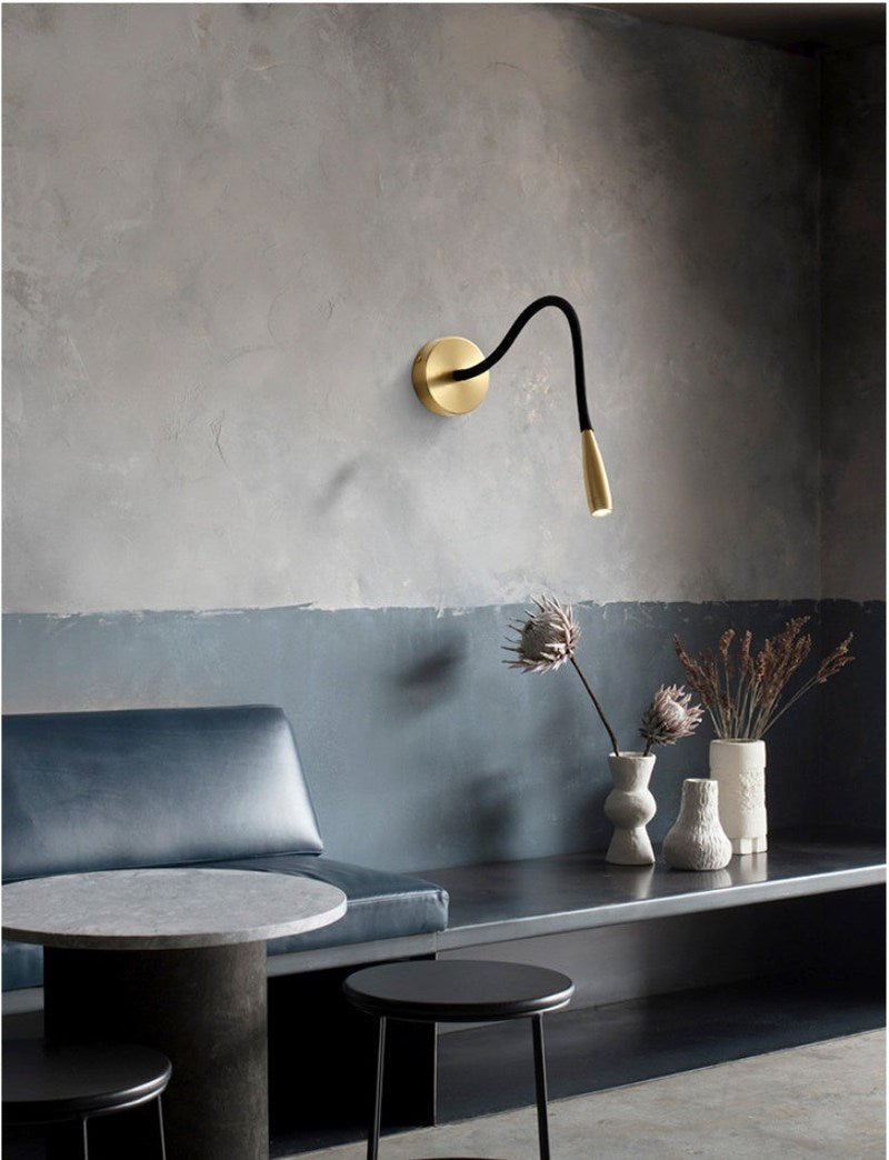 Modern Wall-Mounted LED Copper Lamp for Bedside & Living Spaces | Lumina