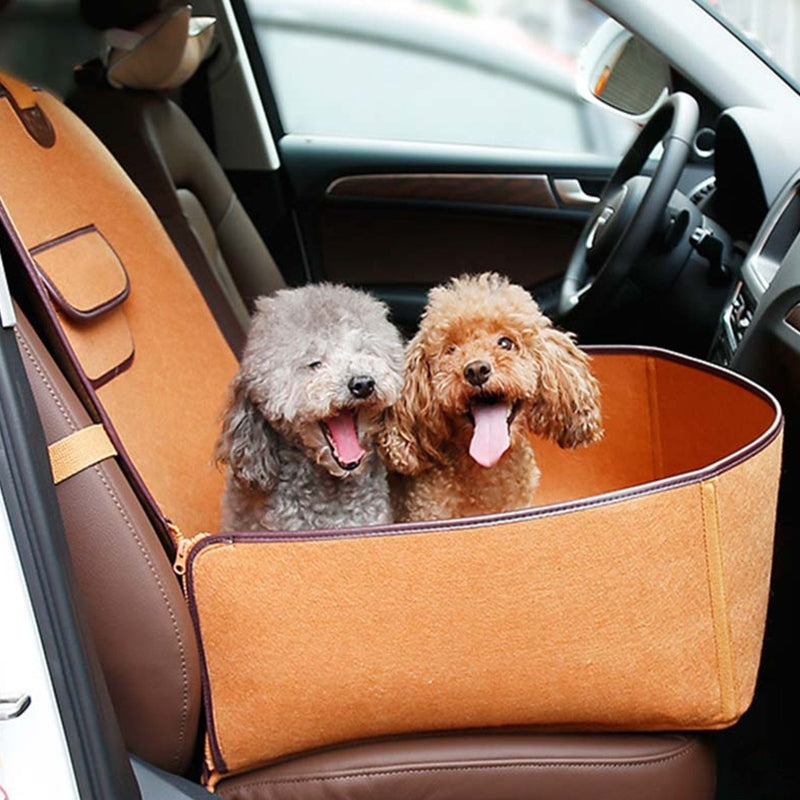 Natural Felt Bag Dog Car Seat | Safe & Comfortable Travel Companion