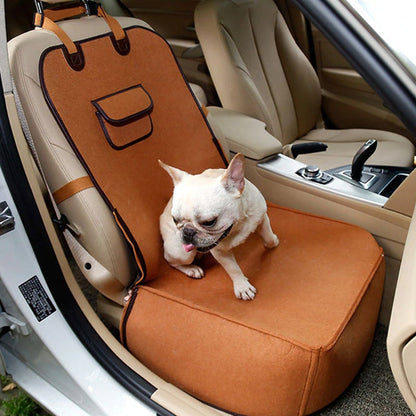 Natural Felt Bag Dog Car Seat | Safe & Comfortable Travel Companion