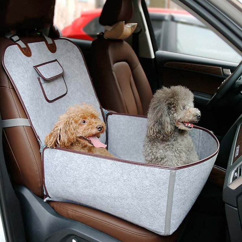 Natural Felt Bag Dog Car Seat | Safe & Comfortable Travel Companion