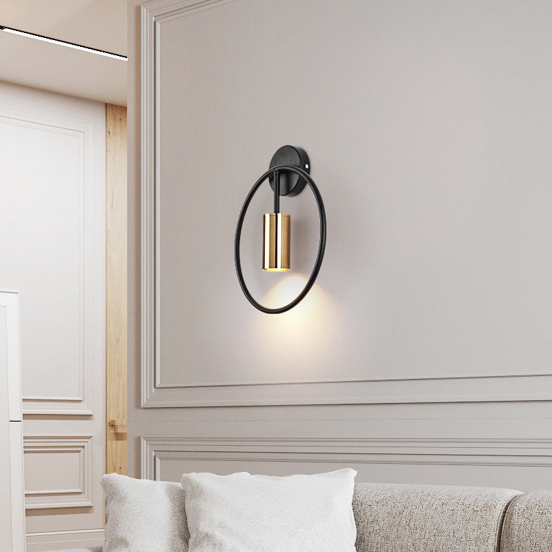 Round Golden LED Wall Lamp – Minimalist Wall Light for Living Spaces | Antarus