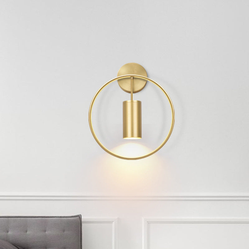 Round Golden LED Wall Lamp – Minimalist Wall Light for Living Spaces | Antarus