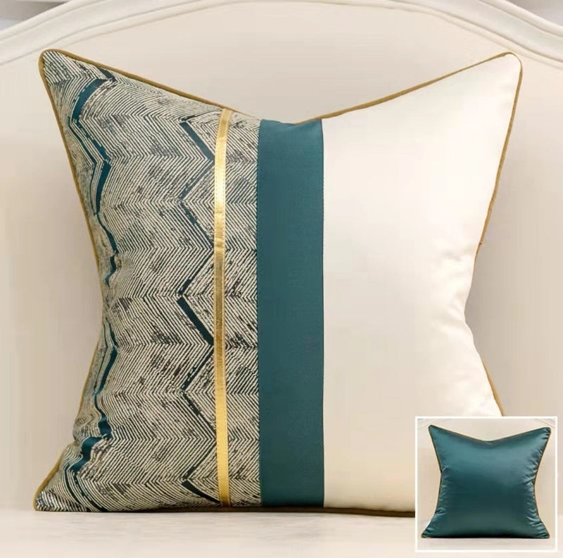 Satin Splicing Pillow Cover | Varina