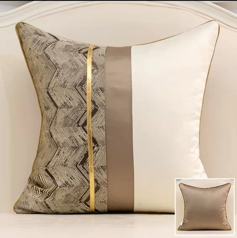 Satin Splicing Pillow Cover | Varina