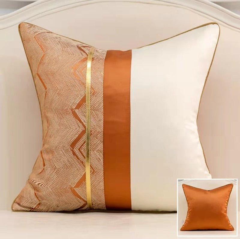 Satin Splicing Pillow Cover | Varina