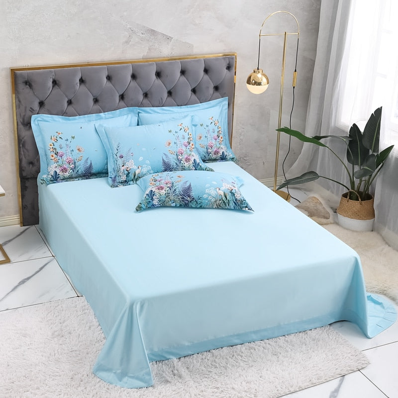 Sky Blue Duvet Cover Set – Egyptian Cotton |  Floweria