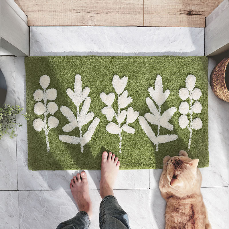 Soft Non-Slip Bathroom Mat with Leaf Pattern – Stylish and Absorbent | Linoar