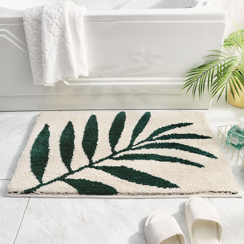 Soft Non-Slip Bathroom Mat with Leaf Pattern – Stylish and Absorbent | Linoar